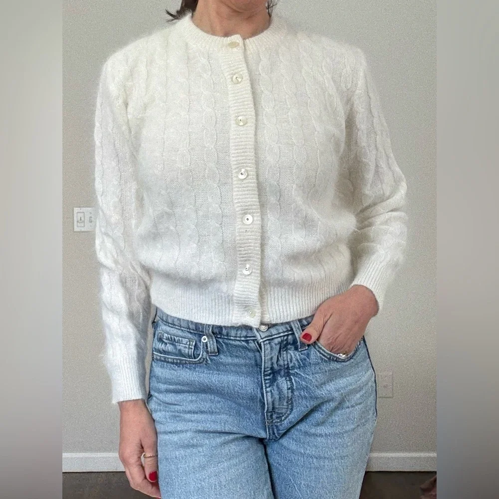 Cache Vintage Angora Metallic Cardigan Sweater - Picture 2 of 13